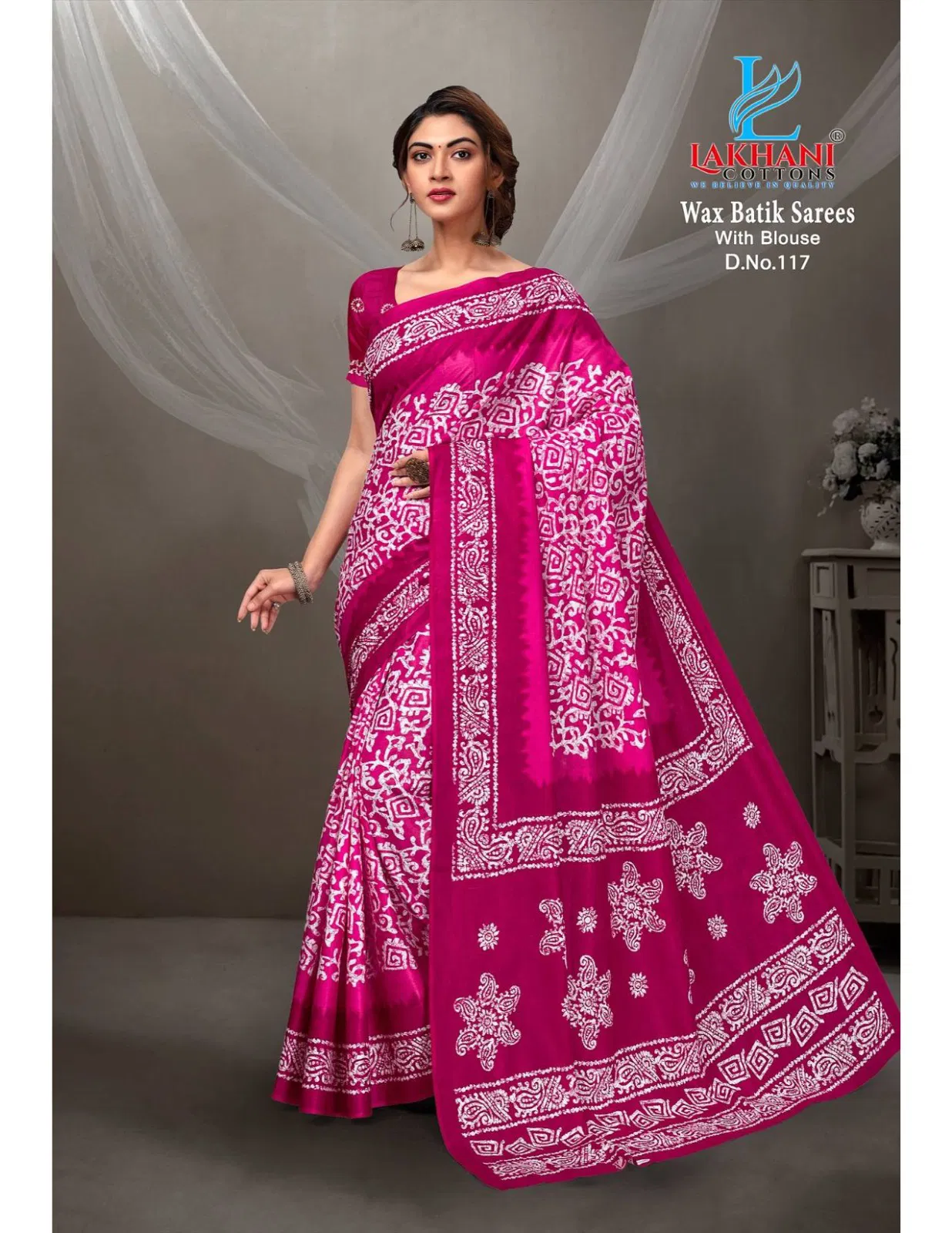 Wax Batik Vol 01 By Lakhani Heavy Cotton Printed Sarees Wholesalers In Delhi
